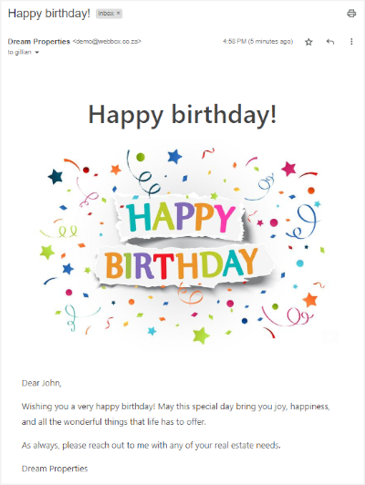 Anniversary Emails